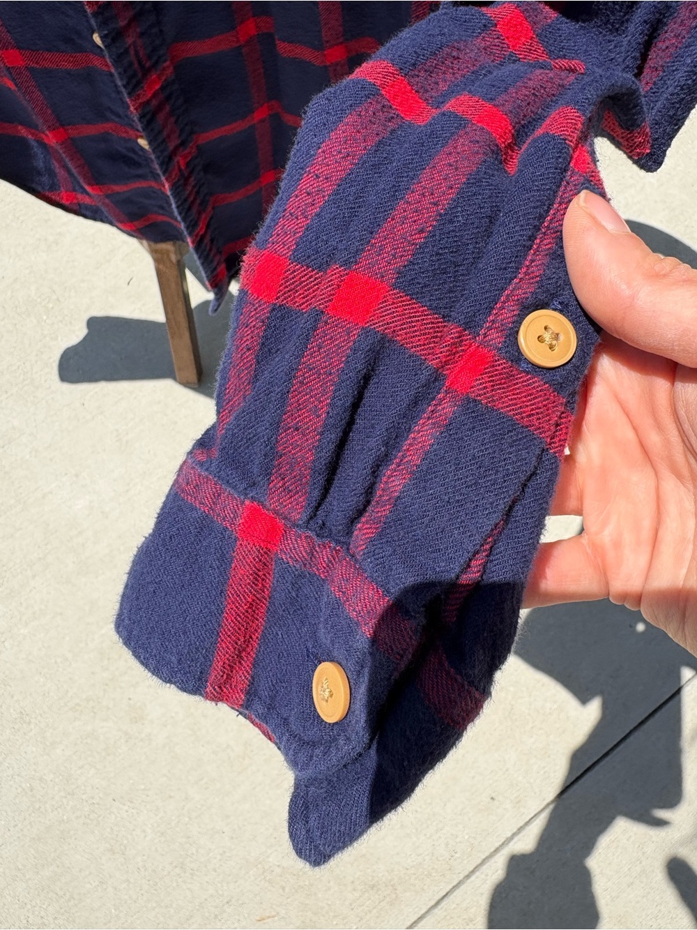 J Crew Mercantile Navy & Red Plaid Button-Up Shirt-100% cotton - Picture 5 of 6